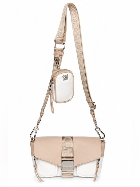 Steve Madden Handbags - NWT Steve Madden Move Utility Crossbody Bag Cream and Tan With FLAWS